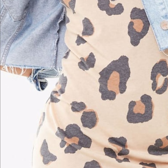 forever 21 leopard t shirt dress